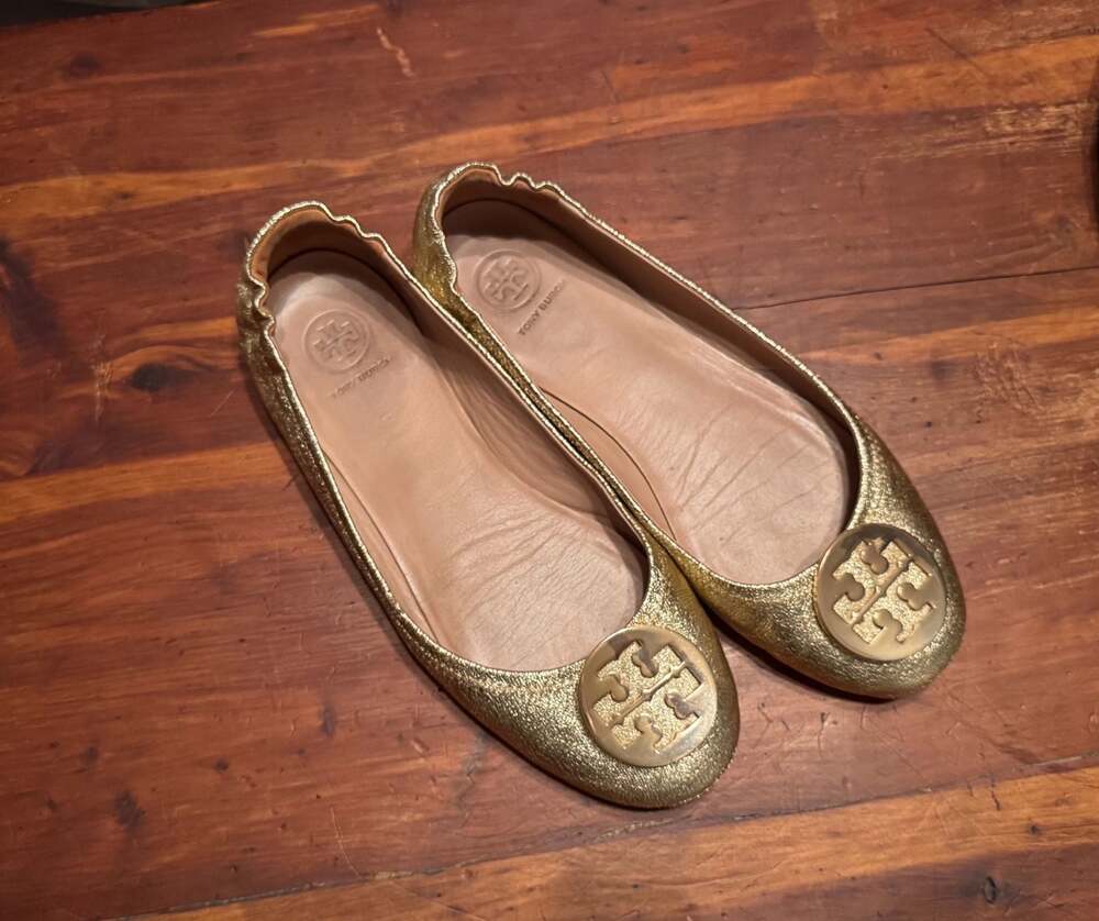 Golden Ballet Flats Quiet Luxury Old Money Balletcore Leather Slip-On Shoes Reva